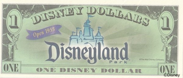 ディズニーダラー　カリフォルニア50周年記念紙幣4枚セット ディズニーダラー DISNEY DOLLARS コレクション カリフォルニア