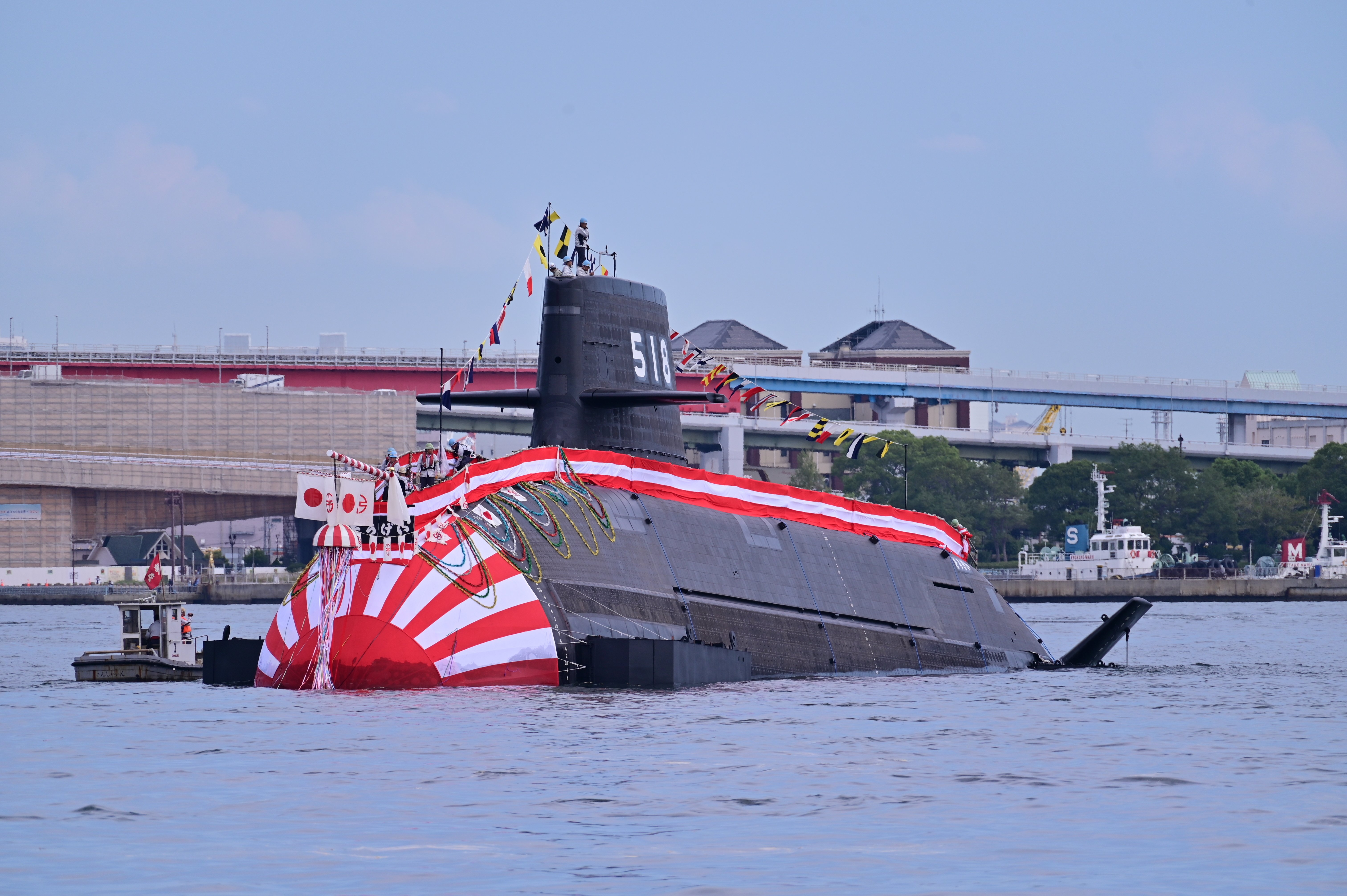 進水式】潜水艦「そうげい」。川重神戸で「たいげい」型6番艦が進水