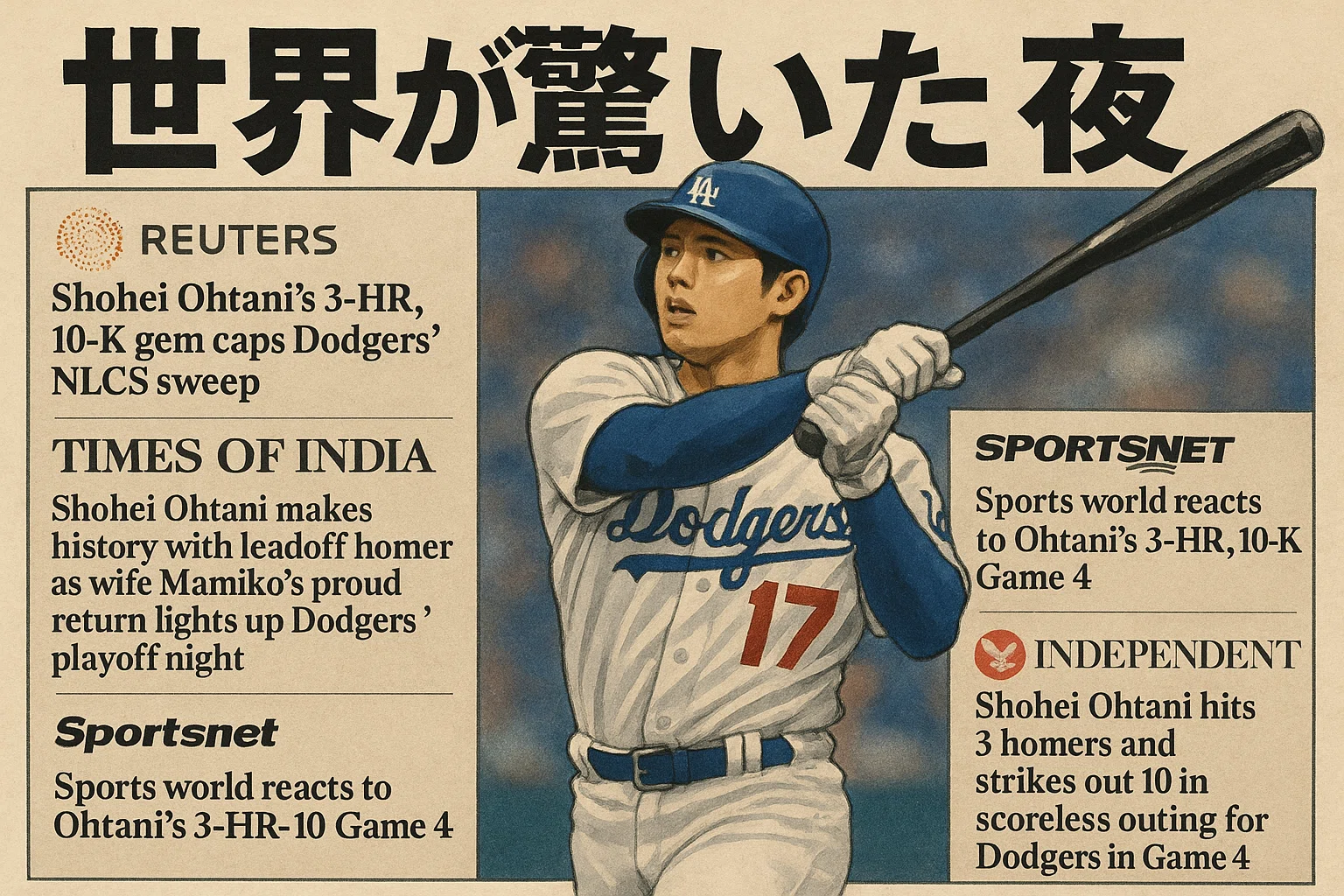 世界が驚いた夜 ― 大谷翔平、3本塁打＆10奪三振の衝撃｜Kinboo 009
