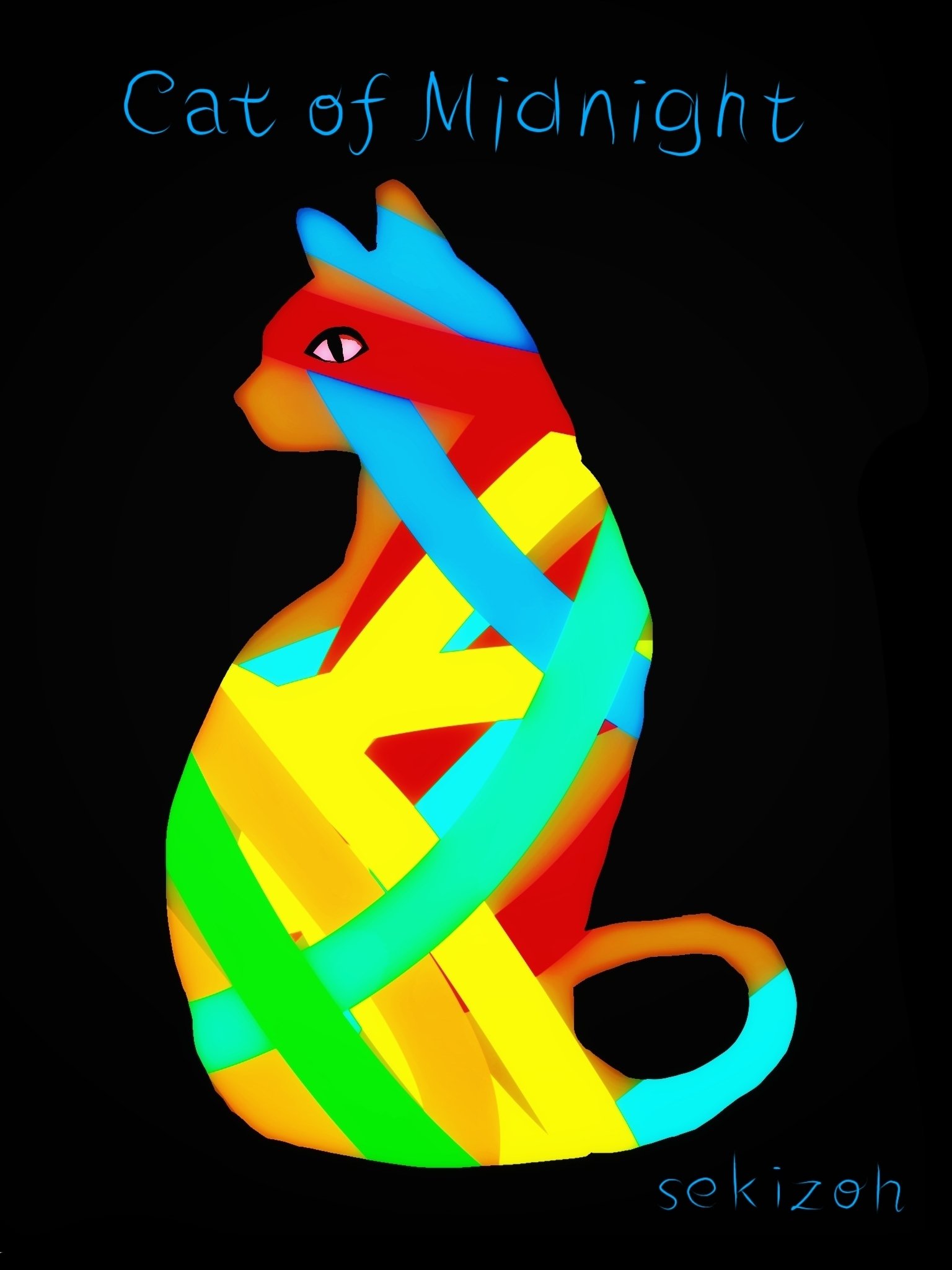 真夜中の猫』デジタルイラスト｜せきぞう、