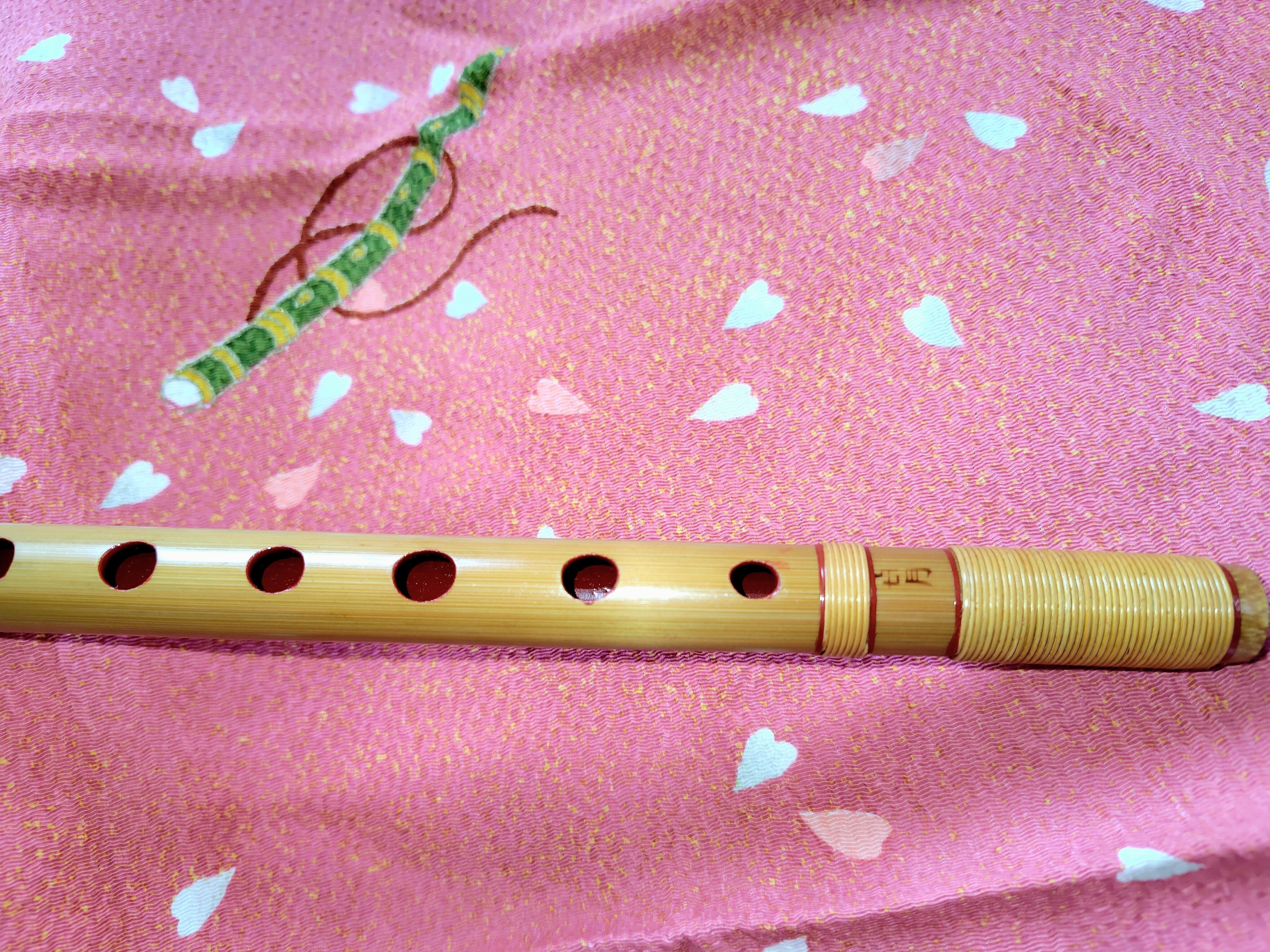 素朴な竹笛七孔 盛岡さんさ踊り用横笛・三本調子・古典