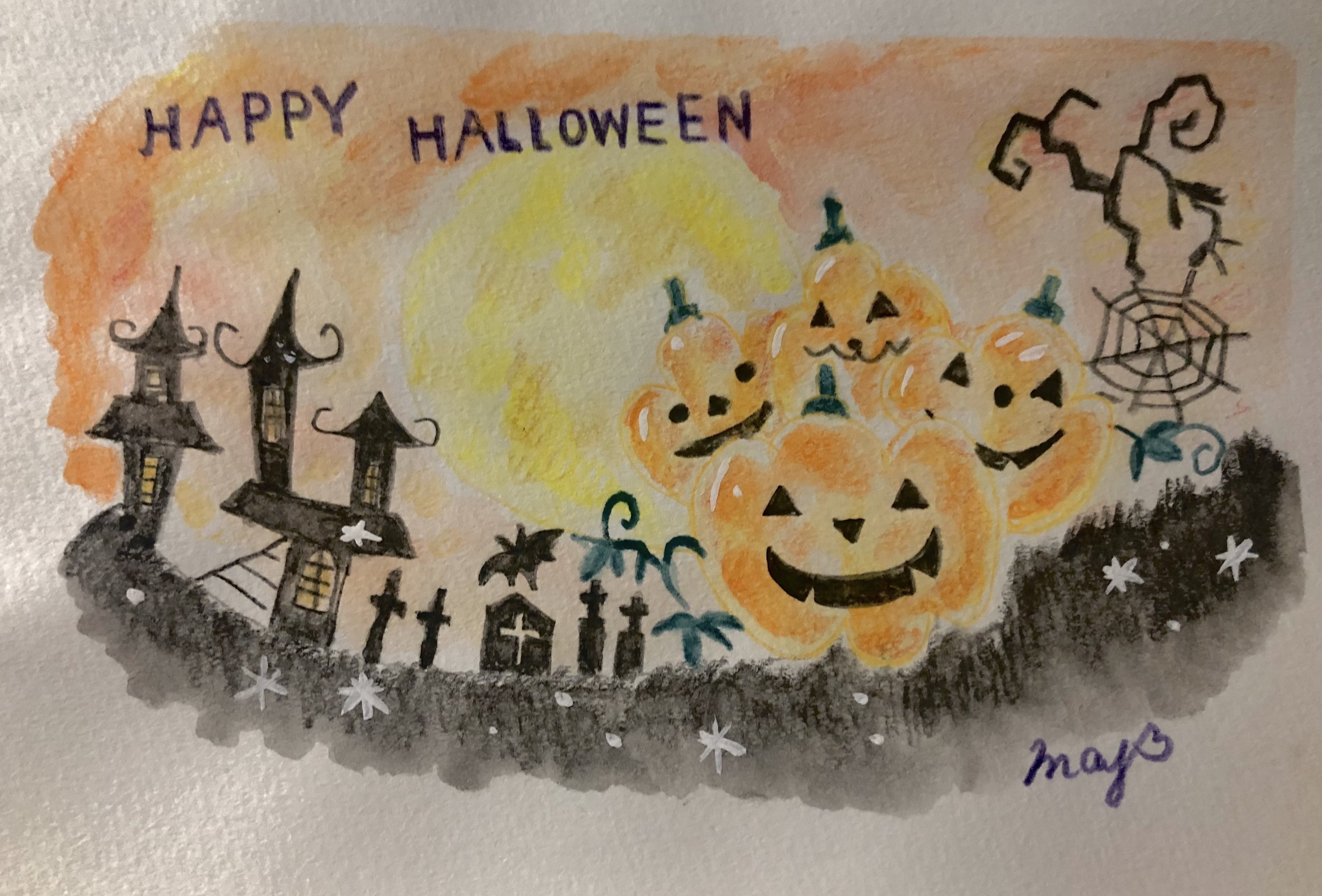 Nさま専用（原画）Happy Halloween2025【A5／水彩／#2639 Nさま専用（原画）Happy Halloween2025【A5／水彩／#2639
