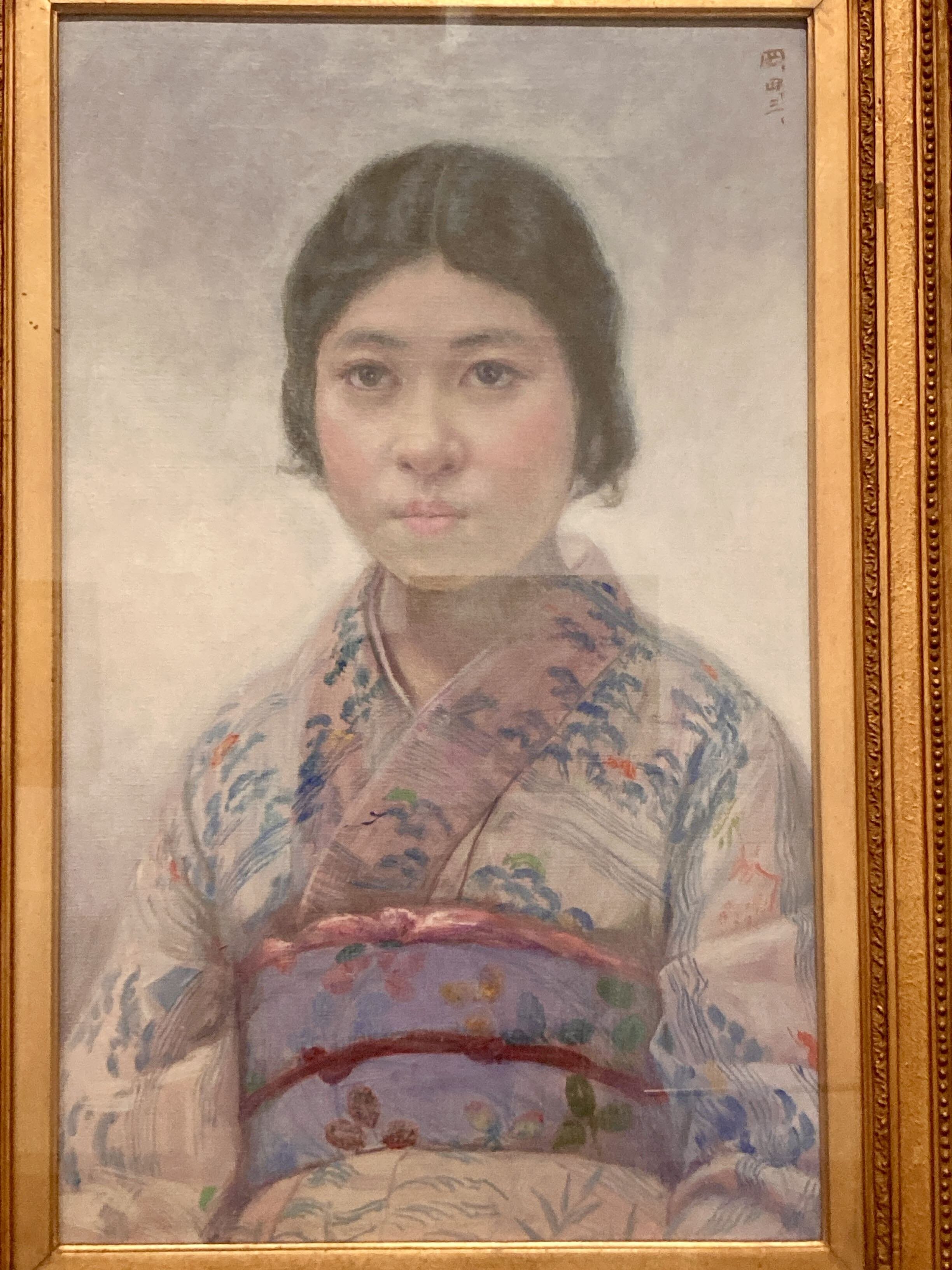 岡田三郎助、【西洋婦人像】、新品高級額 額装付、年代物・希少画集画、状態良好 ビブリオポリ-岡田三郎助-婦人像