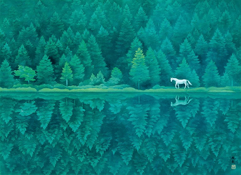 東山魁夷 「森響く」 東山魁夷 「森響く」 一瞬の奇跡を切りとった風景画 「緑響く」 (東山