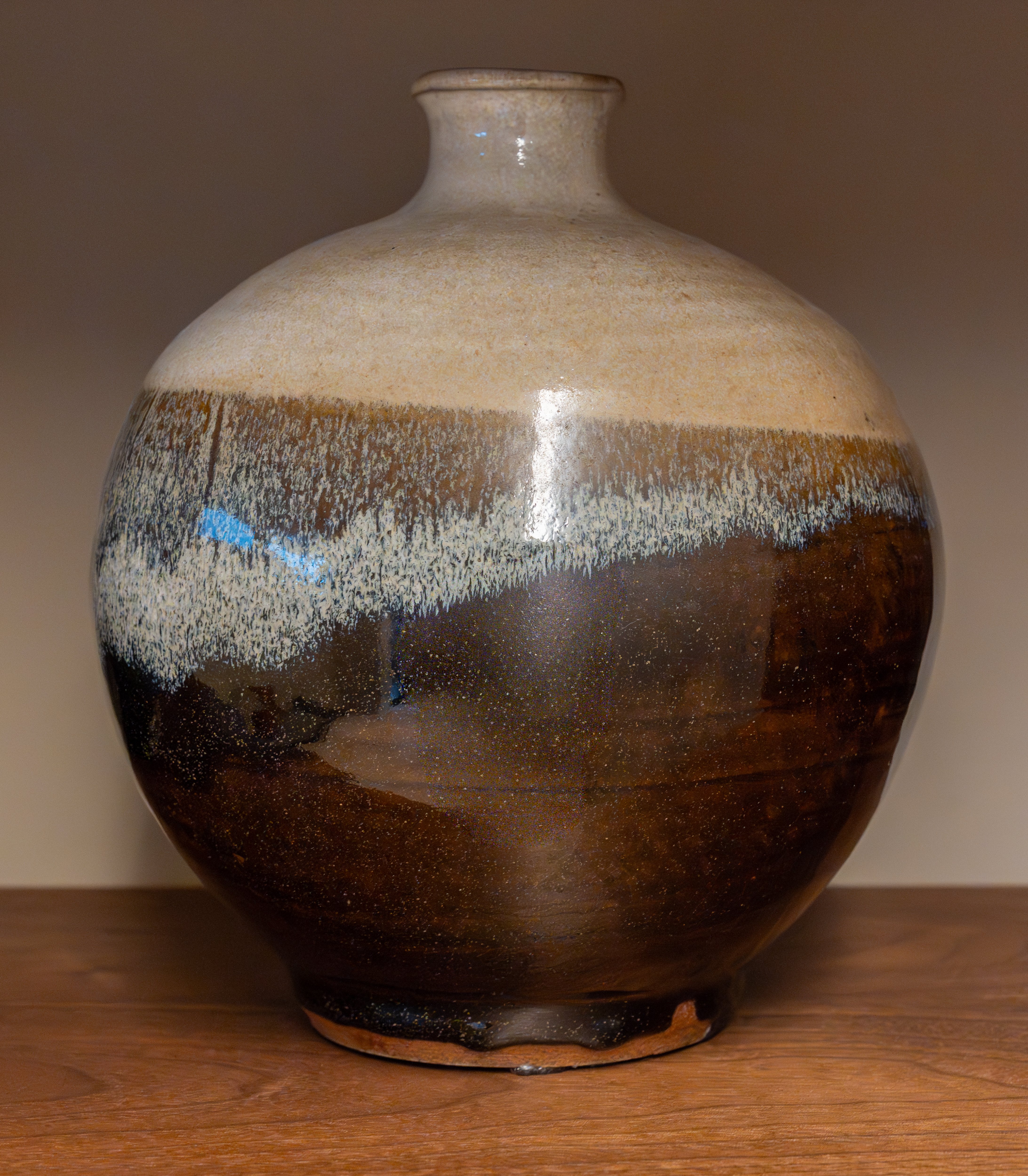 丹波焼 清水俊彦作 海鼠釉瓜形壺 俊彦窯 民藝 生田和孝 生田窯 河井