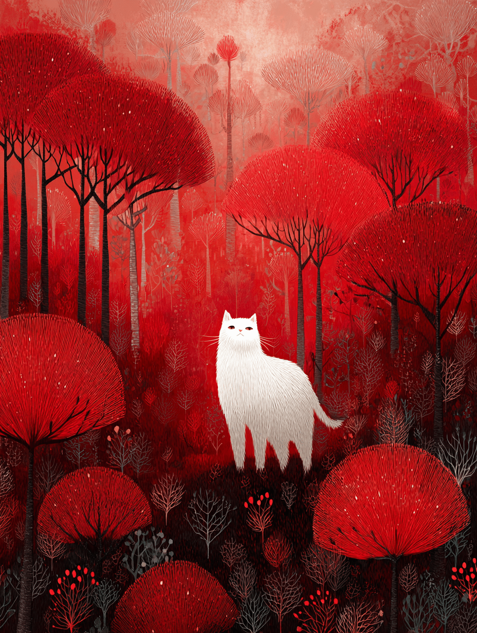 詩と画像】 赤のなかの白 【AIアート】｜えみつばめ｜AI沼アート日記