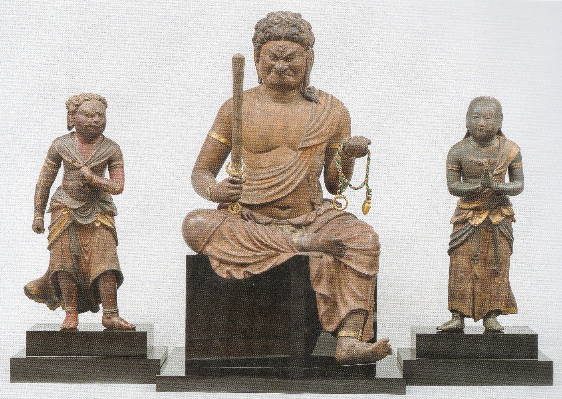 神像 日本画 茶色と白 掛軸 仏画『如来荒神像』 ｜骨董品買取 緑和堂