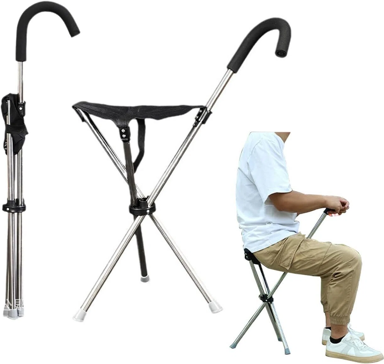 2WAYステッキチェア 2way超便利】ステッキチェアで外出がもっと楽しくなる！耐荷重120kgの