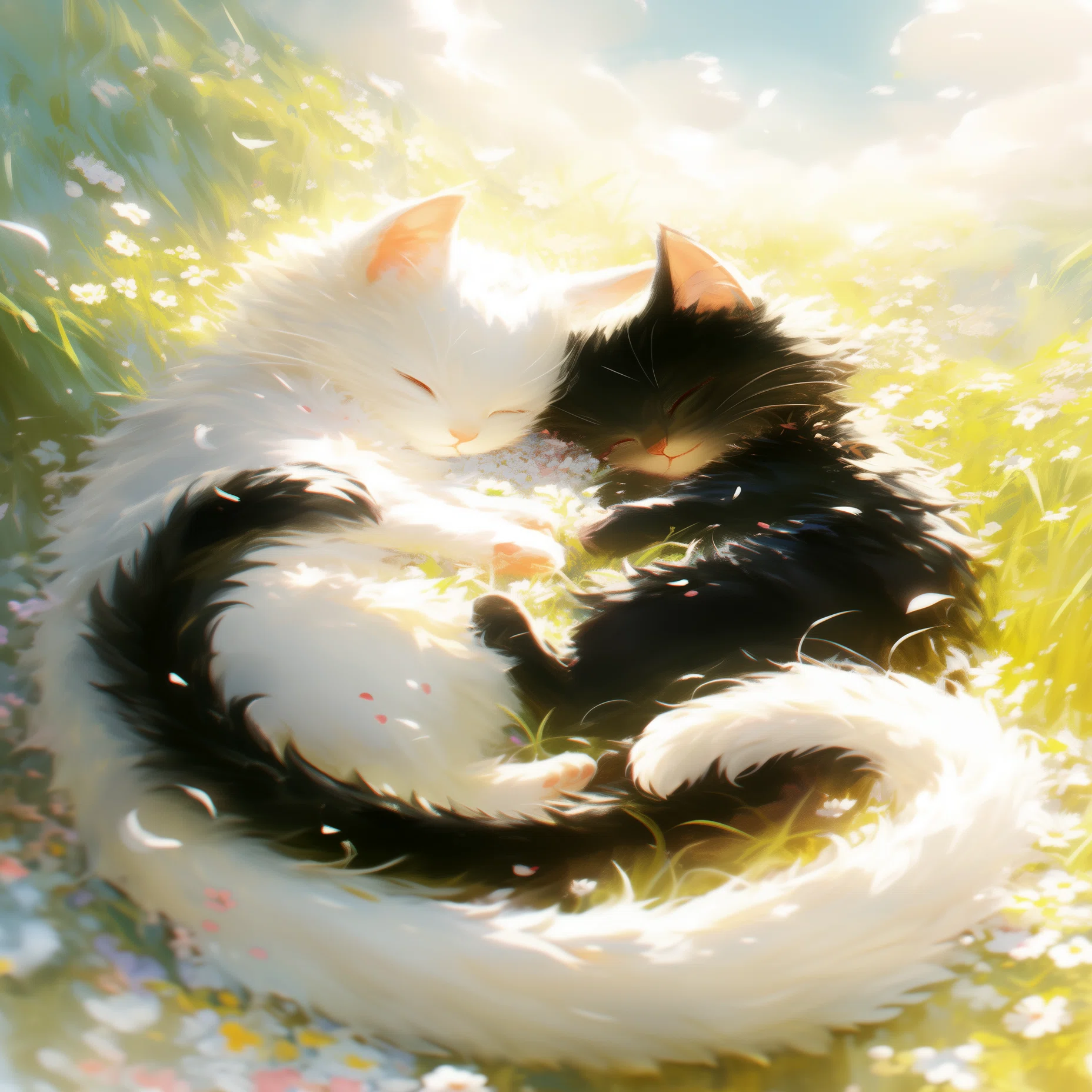 猫との暮らし【AIイラスト】｜灰猫つづり