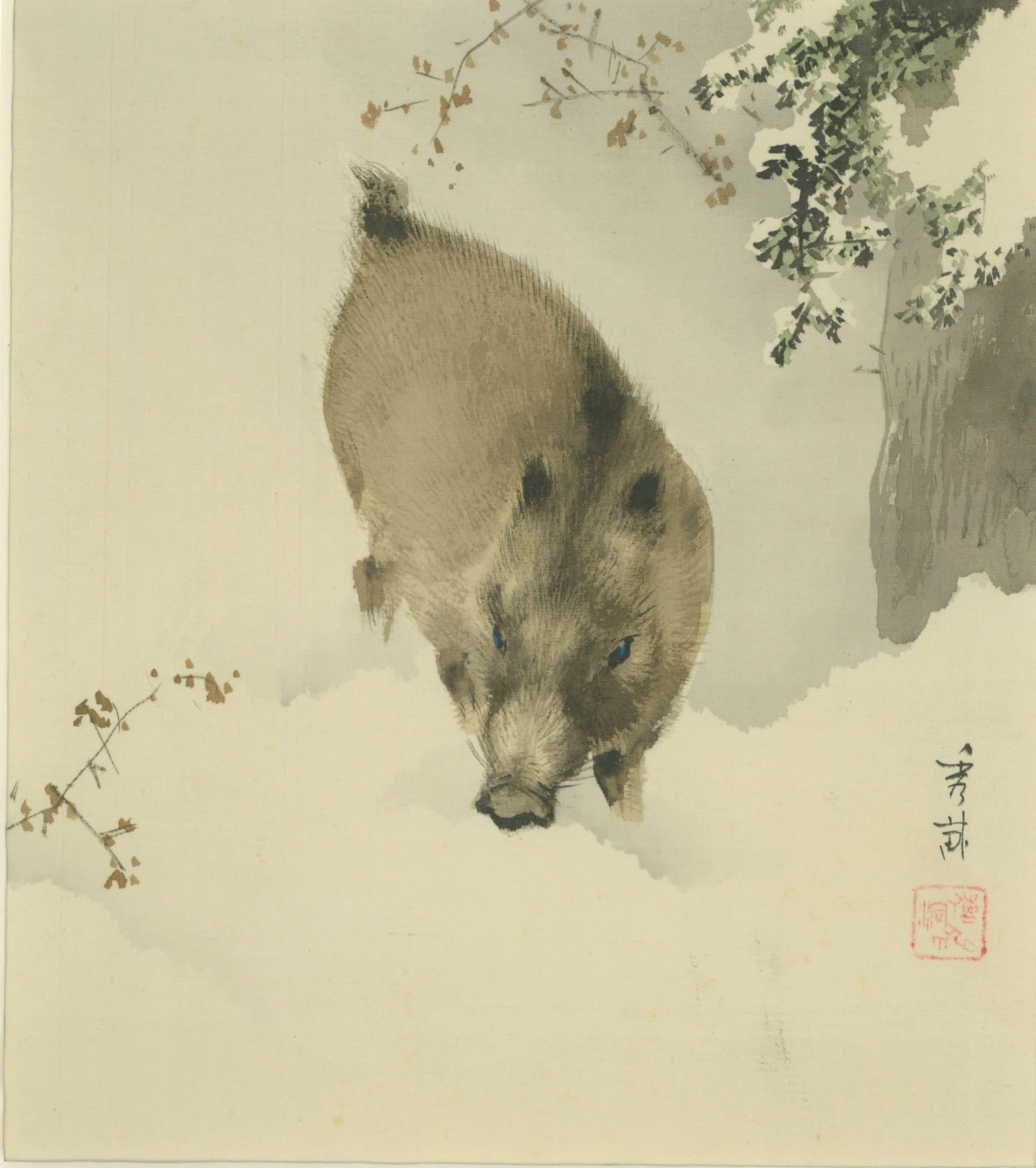 作品一覧】池上秀畝《十二ヶ月図〔動物十二題〕》｜講談社野間記念館
