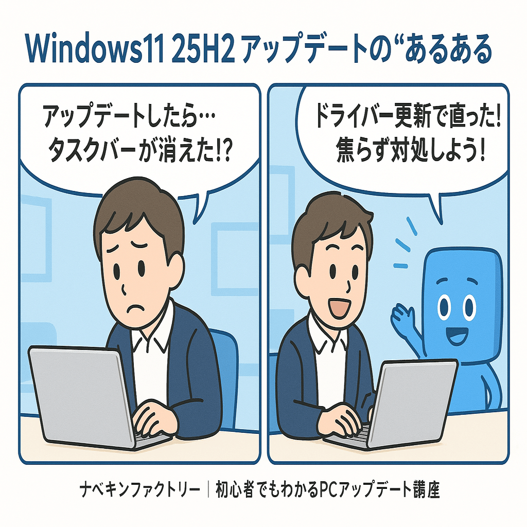 Windows11 25H2アップデートまとめ｜待つべき？タスクバー消失・ネット