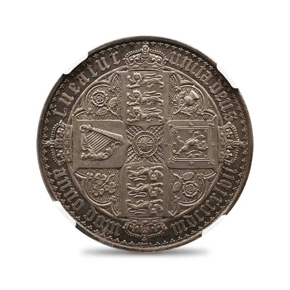 1847 ヴィクトリア女王 ゴチッククラウン銀貨 アンデシモエッジ