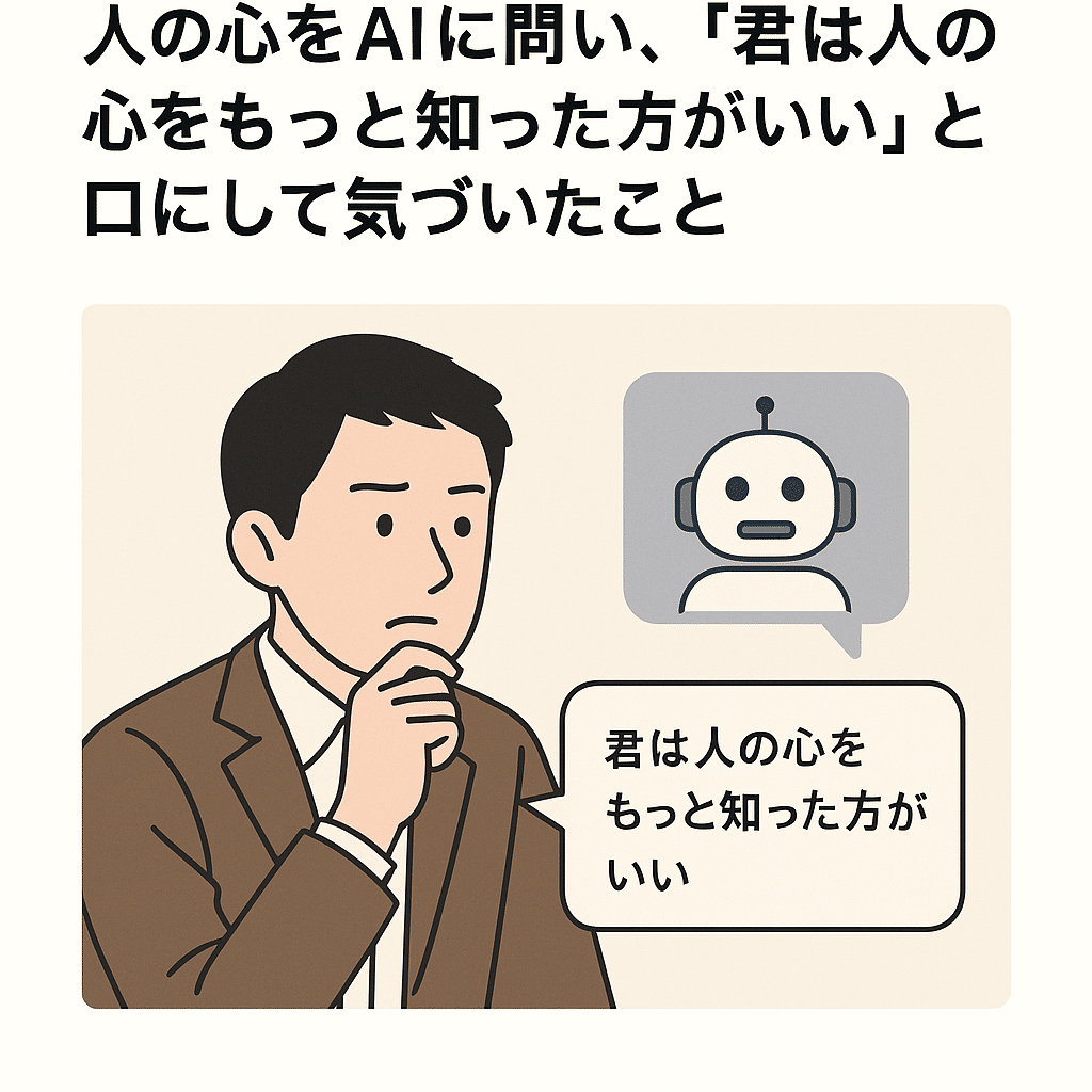 人の心をAIに問いたのに「君は人の心をもっと知った方がいい」と口にし