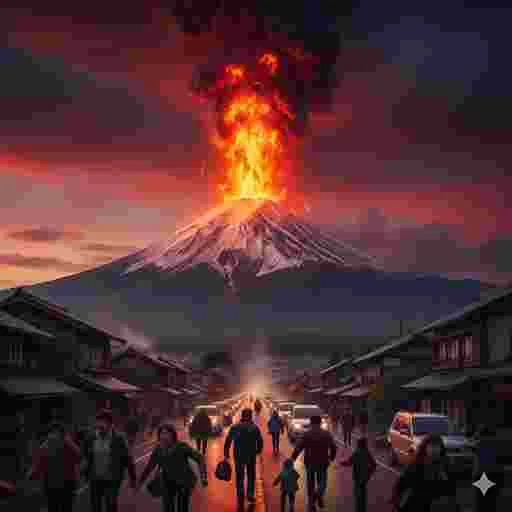 富士山噴火 写真素材/写真販売 AI画像 有料＜30枚：350円＞商用利用可（サンプル）011