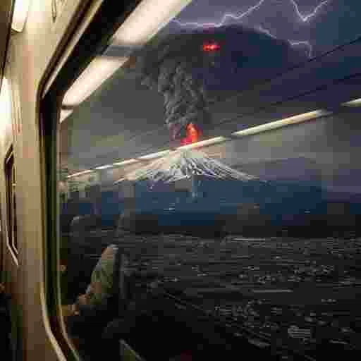 富士山噴火 写真素材/写真販売 AI画像 有料＜30枚：350円＞商用利用可（サンプル）012