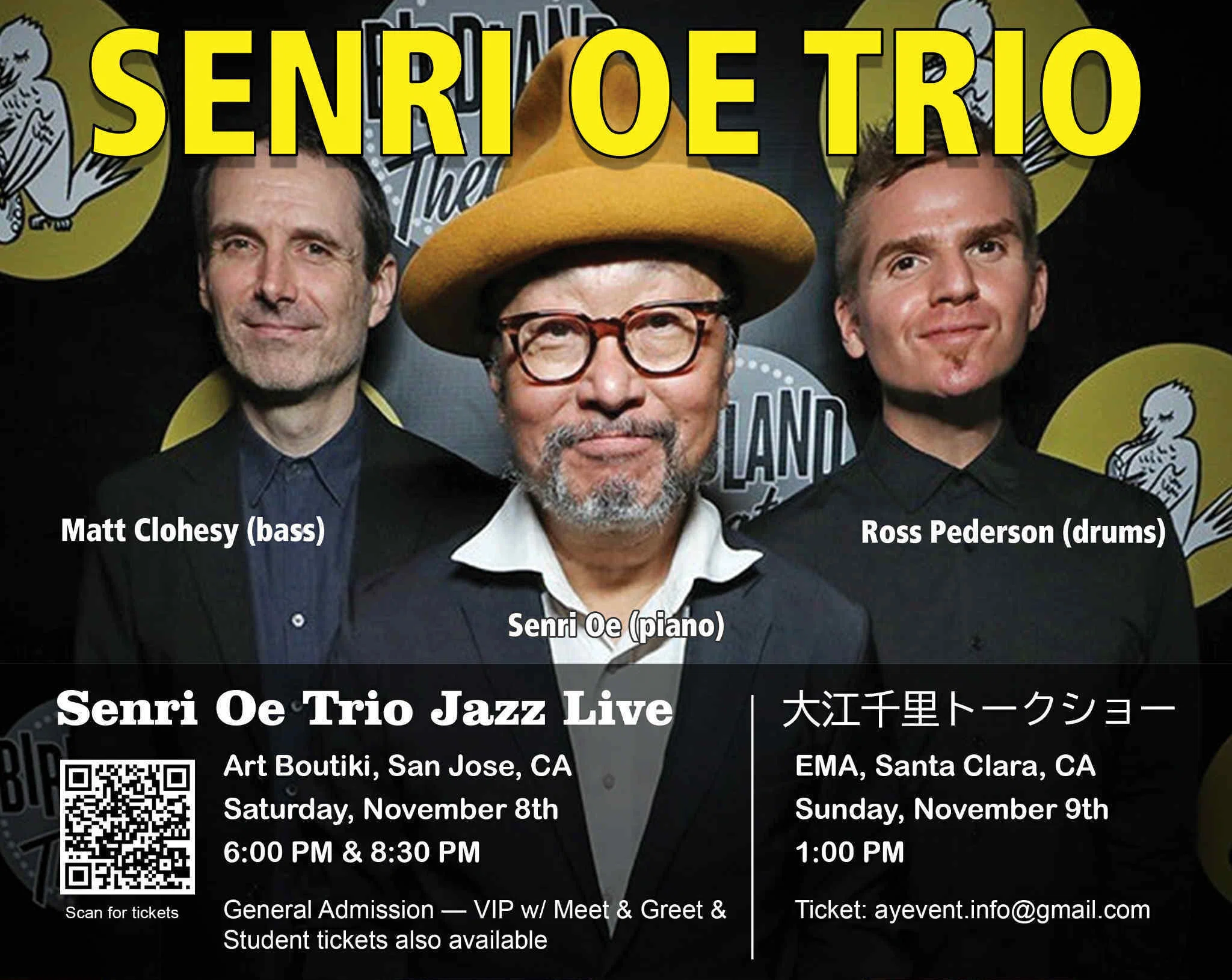 Senri Trio @ARTBOUTIKI NOV8th Go!｜SENRI OE 大江千里