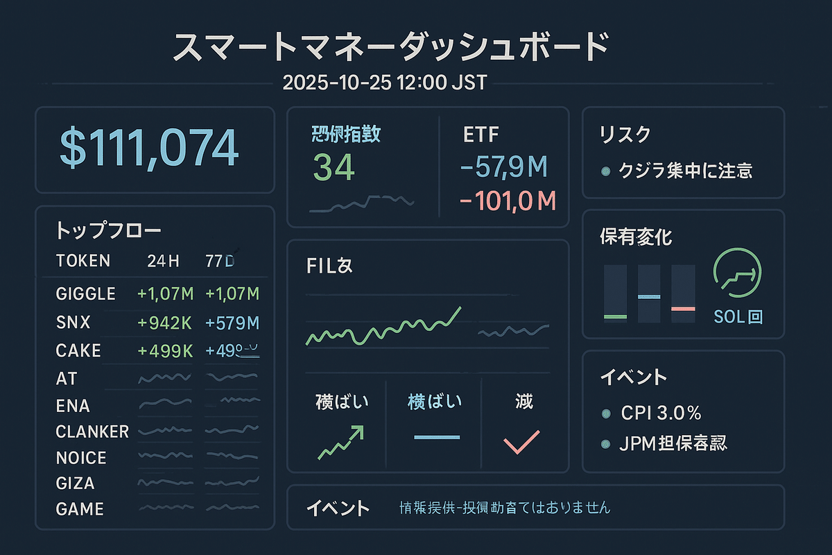 AI投資〗2025-10-25 12:00 JST 暗号資産：CZ恩赦とCPI3.0%／JPM