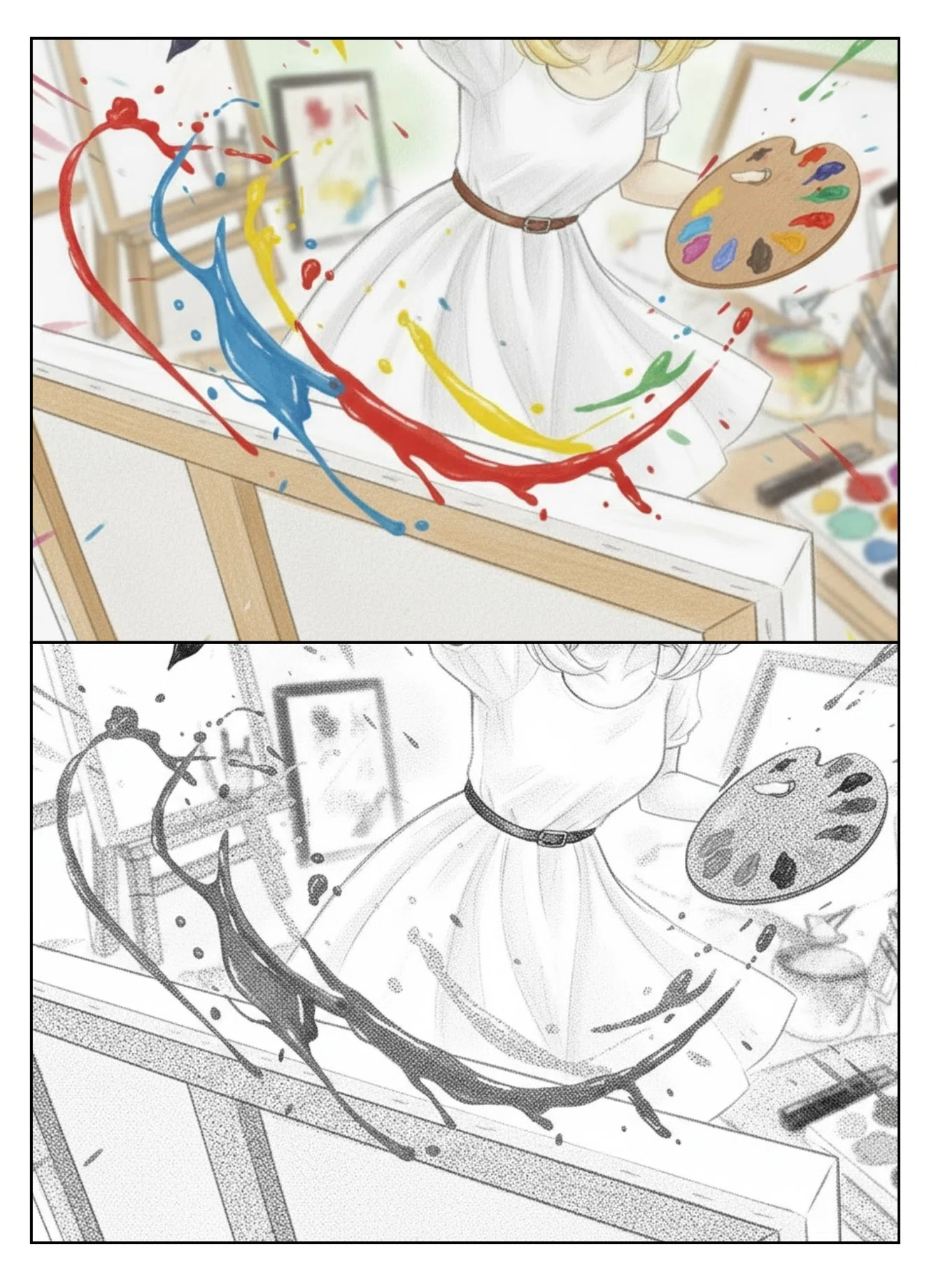 AI漫画の裏側 #2: モノクロ漫画なら脳内補完が働く｜三芳野とも