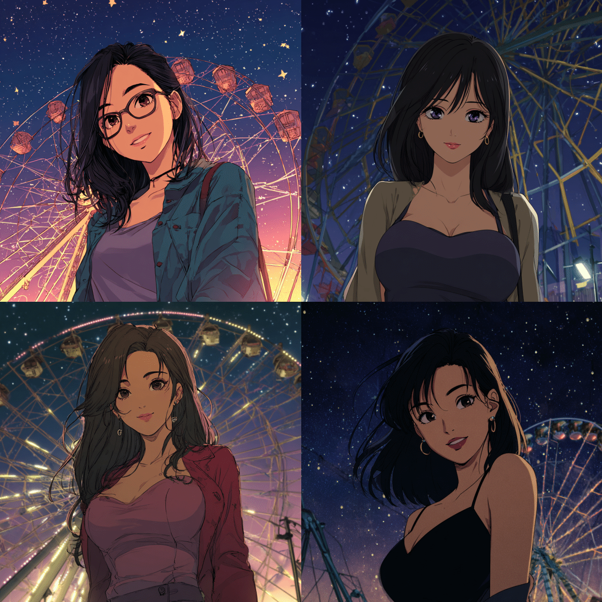 90年代アニメ風】女性キャラ Midjourney プロンプト7選｜sasao