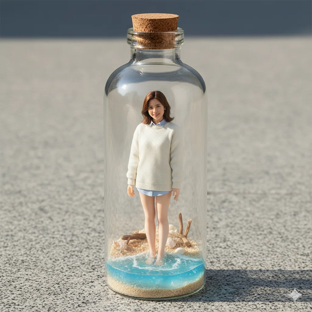 無料で簡単】写真がフィギュアに!? ガラス瓶に閉じ込めるだけの“魔法