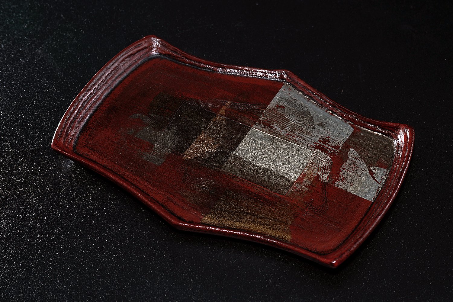 藤野征一郎　漆　食器　うるみ銀彩　縄縁漆盆 藤野征一郎個展『キメラ』 / 作家インタビュー｜白白庵