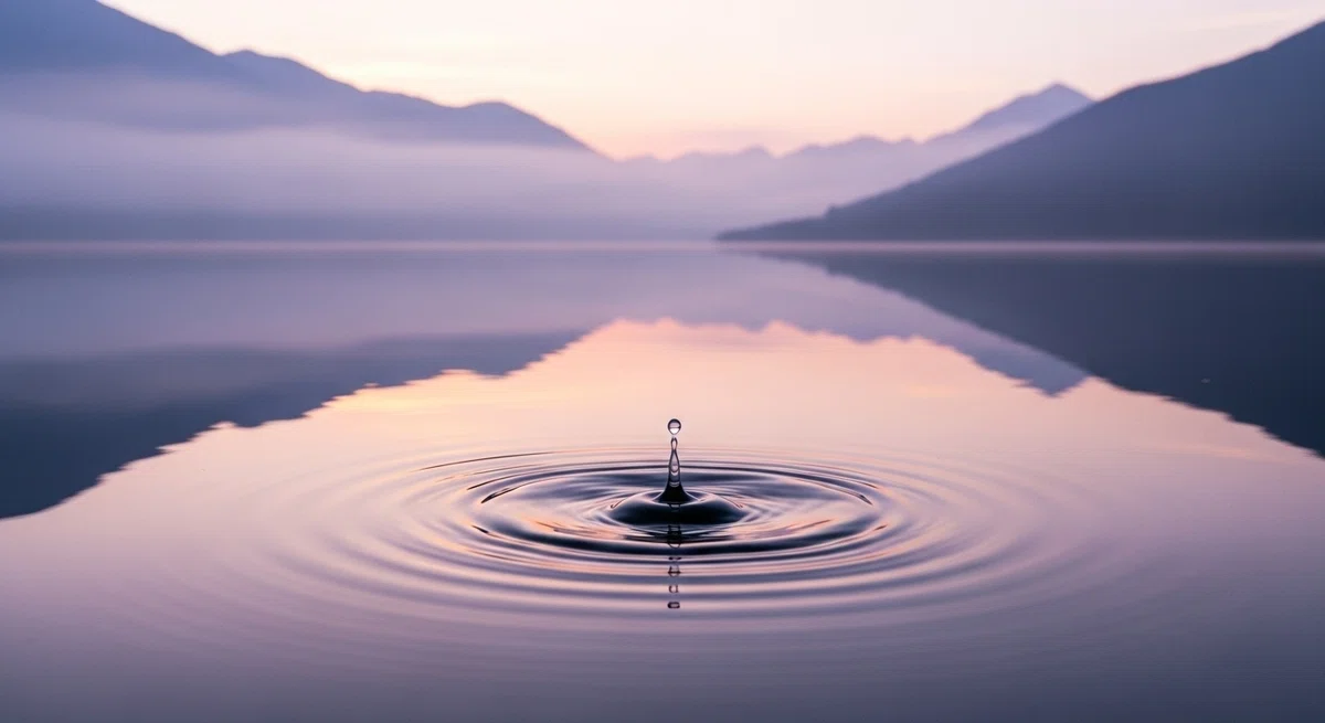 美しい海に落ちる一滴の水