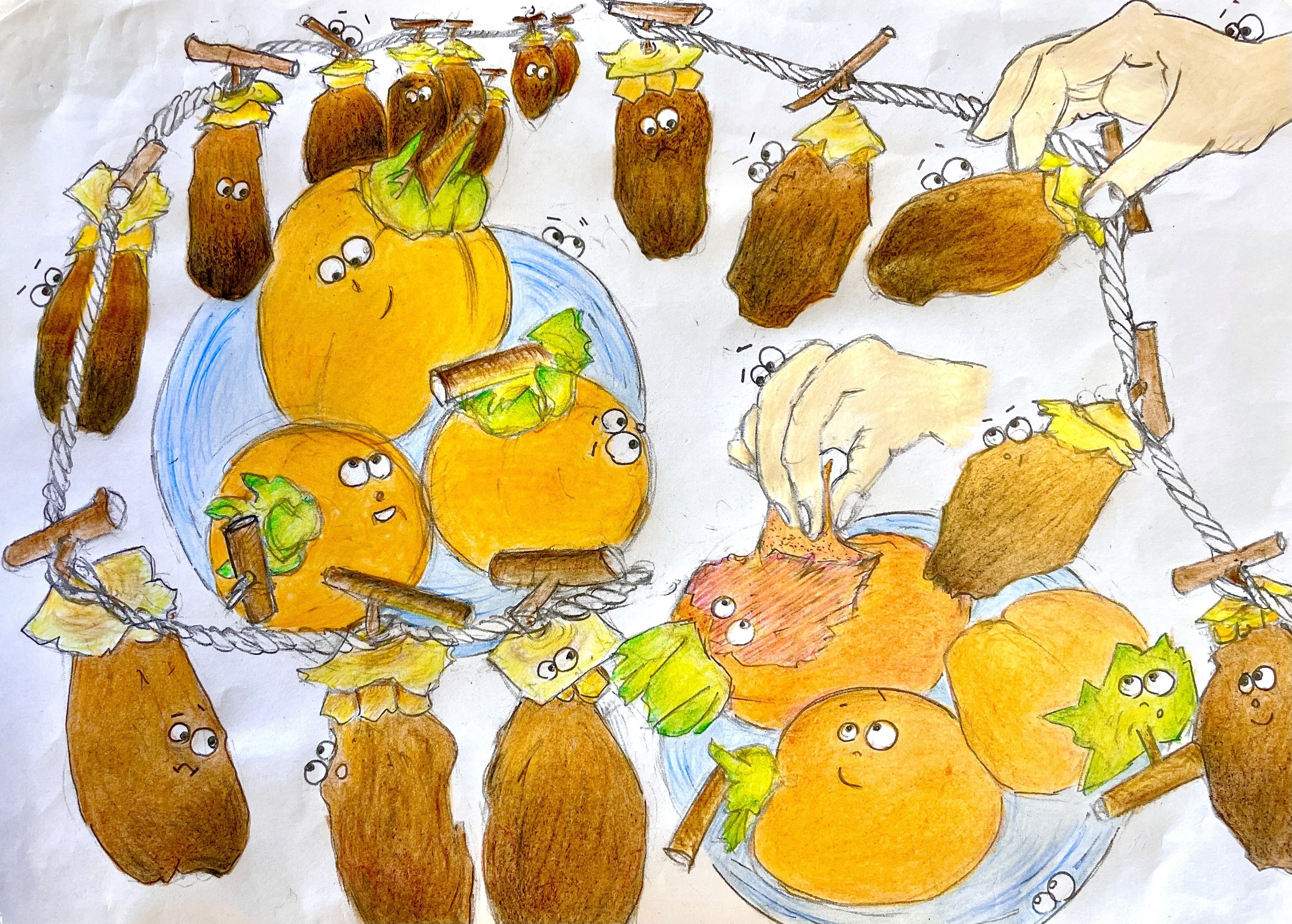熟し柿&干し柿 👀イラスト㉘｜クリちゃん