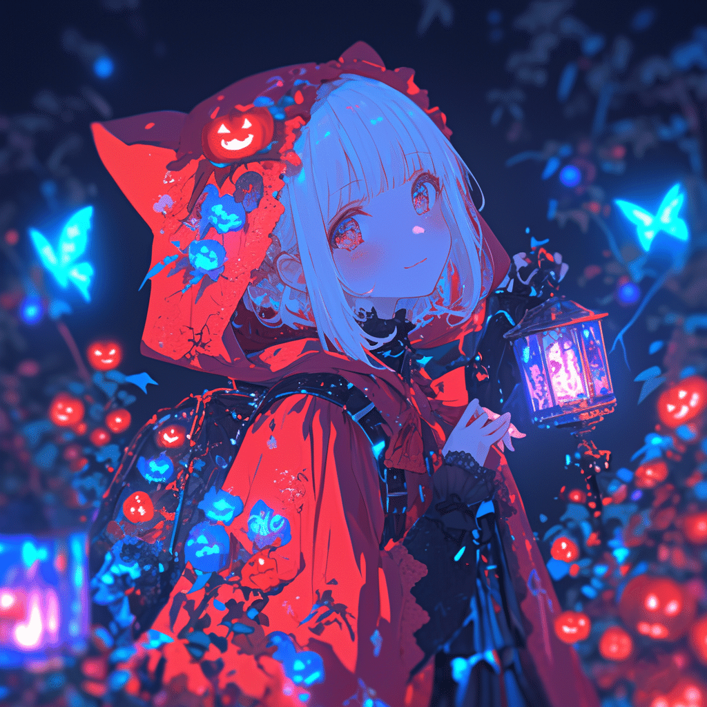 赤ずきんとハロウィンの夜｜AIイラスト｜Kinu_AIイラスト