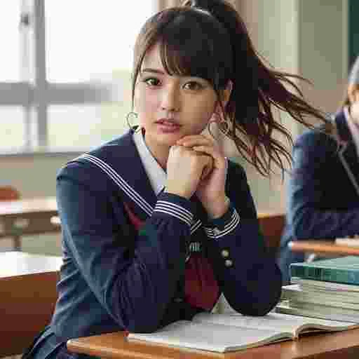 中学生 受験勉強 写真素材（サンプル）010