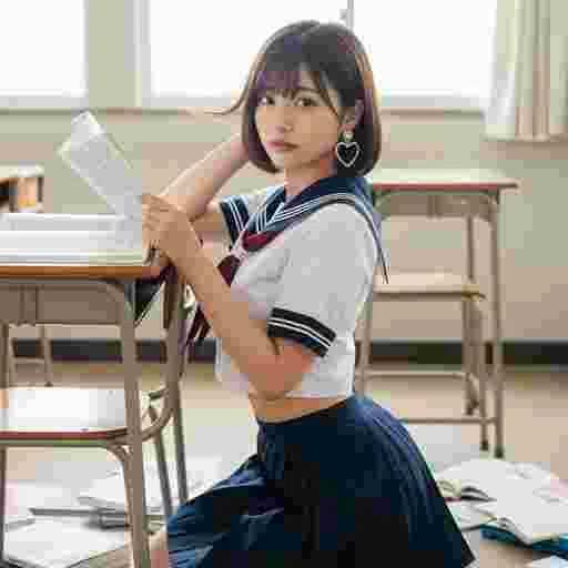 中学生 受験勉強 写真素材（サンプル）015