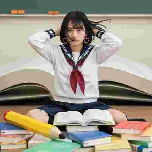 中学生 受験勉強 写真素材（サンプル）035