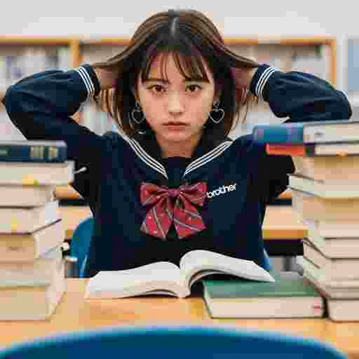 中学生 受験勉強 写真素材（サンプル）034