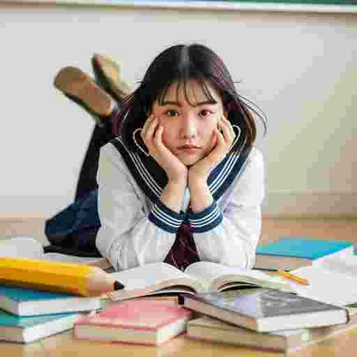 中学生 受験勉強 写真素材（サンプル）040