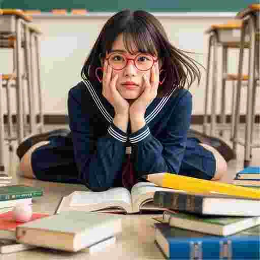中学生 受験勉強 写真素材（サンプル）037