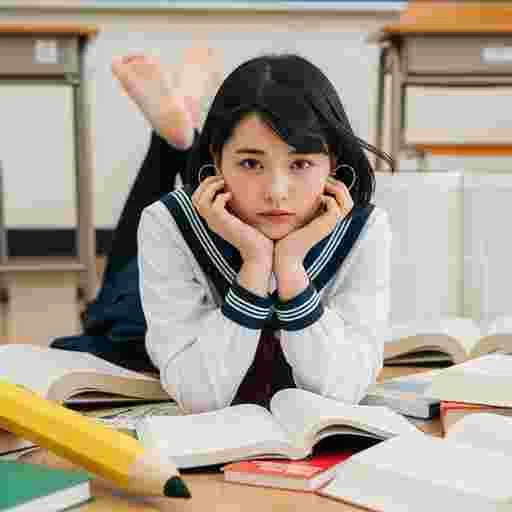 中学生 受験勉強 写真素材（サンプル）039