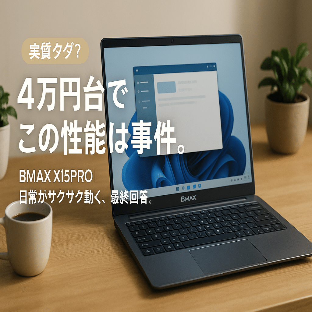 実質タダ？】4万円台でこの性能は事件です。BMAX X15PROがノート