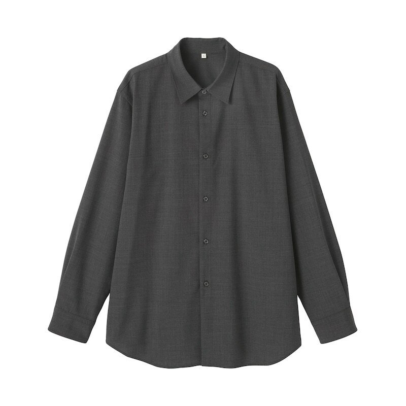 【新品】 MUJI labo ウール混シャツ black XL タグ付　廃盤 静かな存在感。MUJI Laboのウール混シャツが“頼れる理由