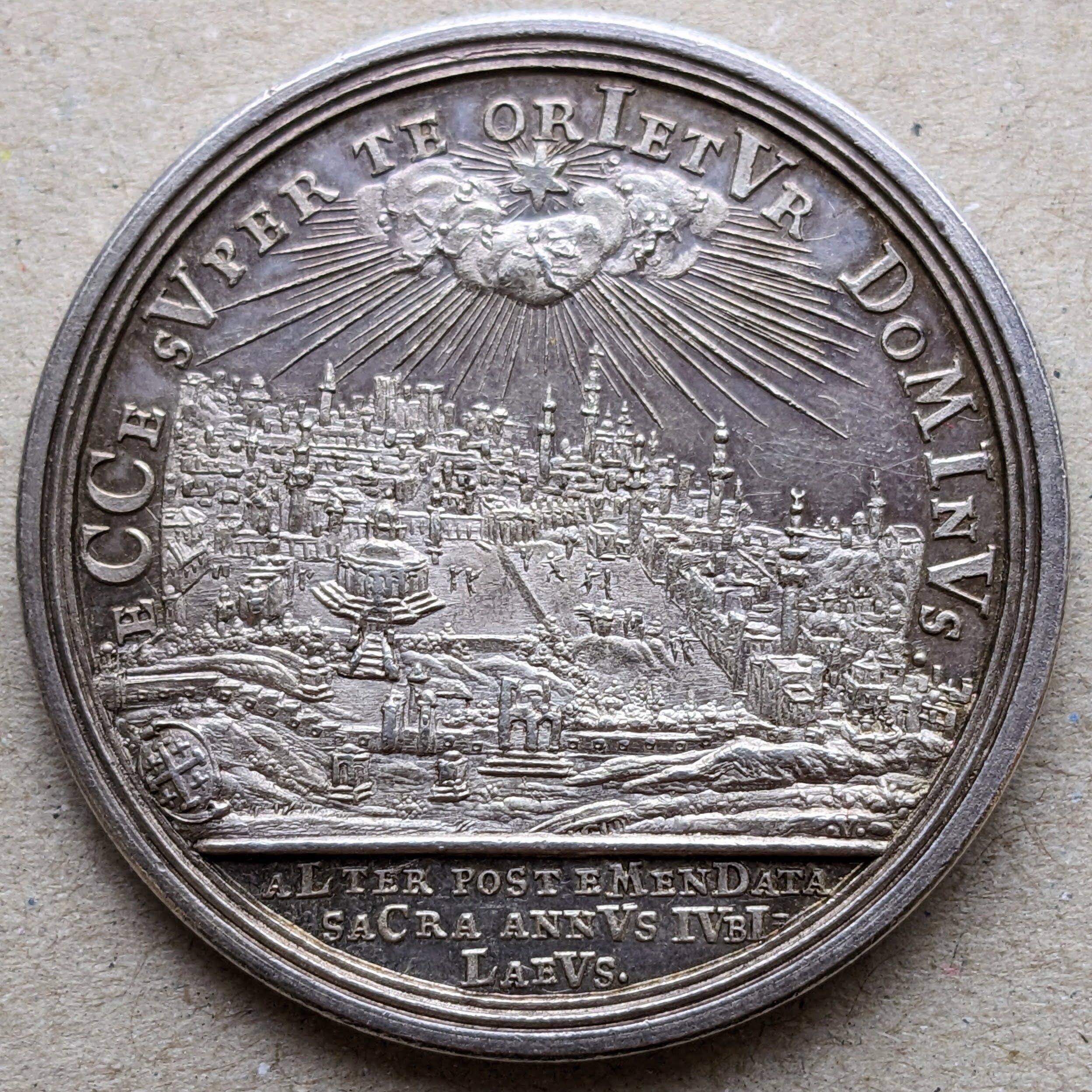 2000年 ミレニアムデザイン 銀 1717年 宗教改革200周年 ニュルンベルク都市景観銀メダル (1717 200th