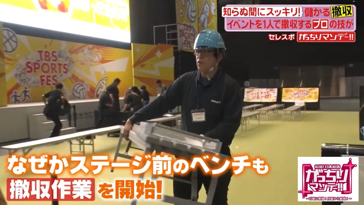 儲かる撤収!①イベントの陰で大活躍していた「撤収人」に密着!②超大型ビルの撤収方法がヤバかった!ヒミツは「団子」⁉③煌びやかな夜の世界…その ...
