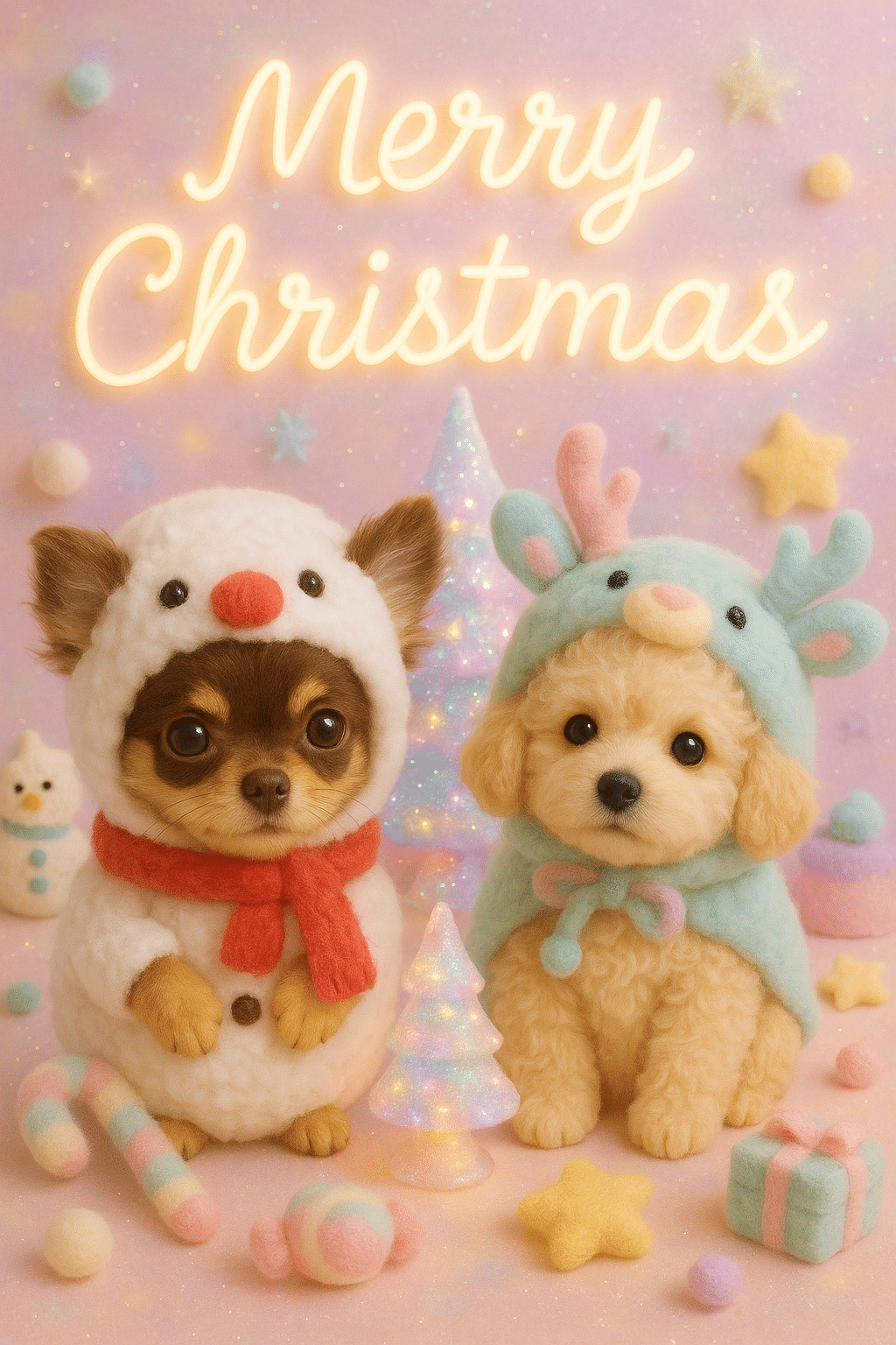 ま*る様 クリスマス☆動くプーさん♡ランプ&音楽付き♪ プロンプト共有】Xmasネオンライト｜ayrihari