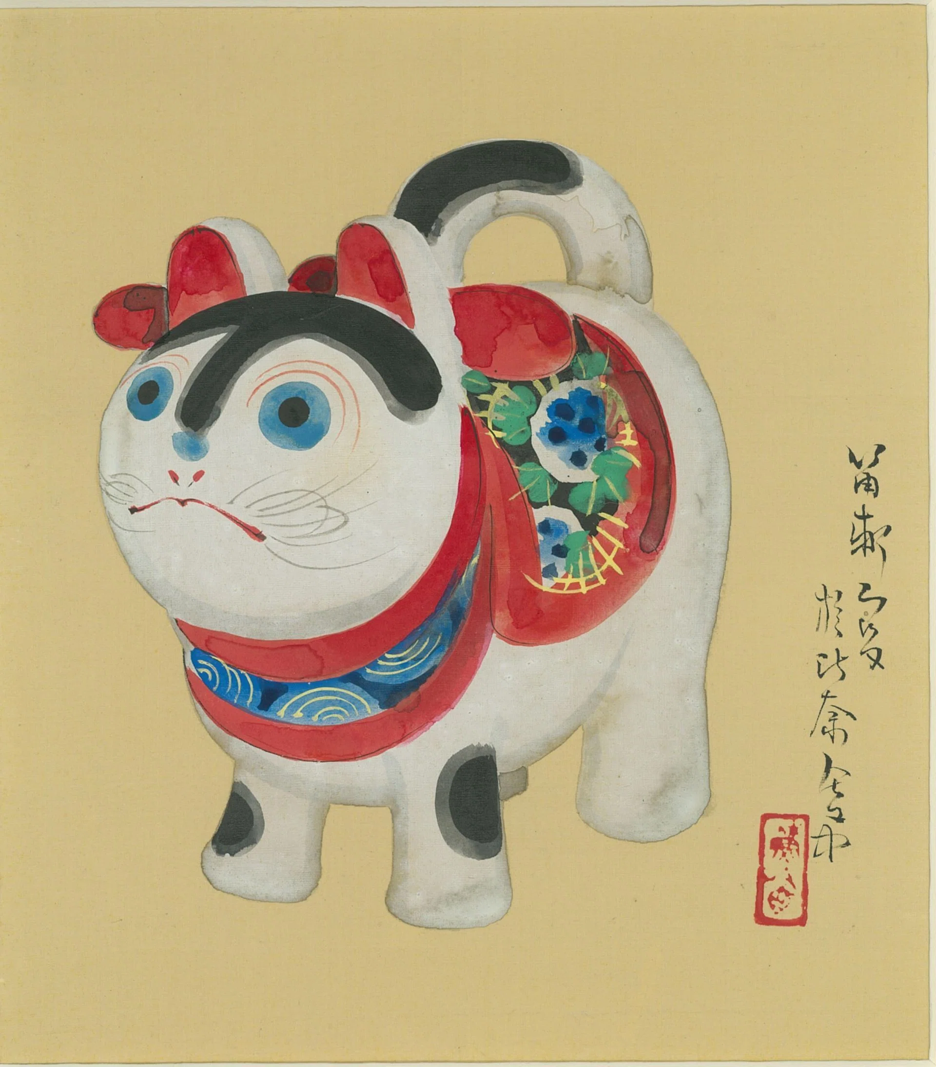 【真作】絵画　西沢笛畝　日本画　福童図　微笑みを湛える吉祥童子画　Y80 西澤笛畝 | Kokeshi Wiki
