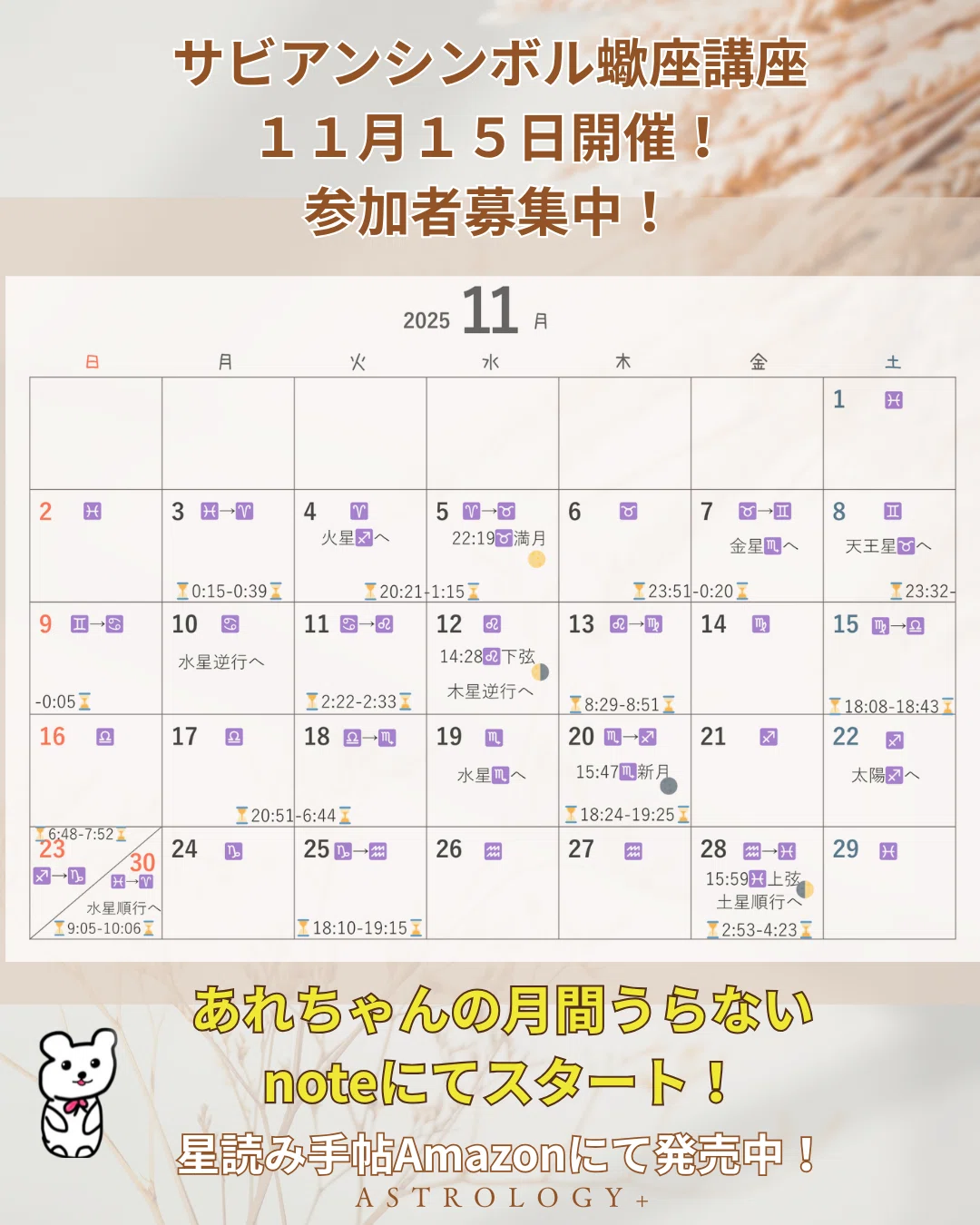 11月の星のながれ 水星逆行に木星も逆行で進めていた計画に見直し