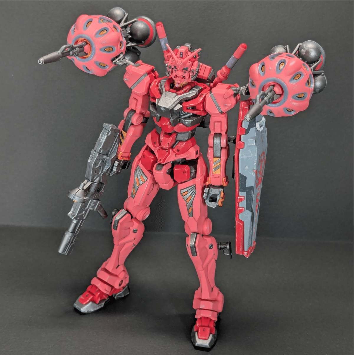 全塗装　HG 赤いガンダム　シャア仕様デカール　艶消し仕上　ビット6機 全塗装 HG 赤いガンダム シャア仕様デカール 艶消し仕上 ビット6