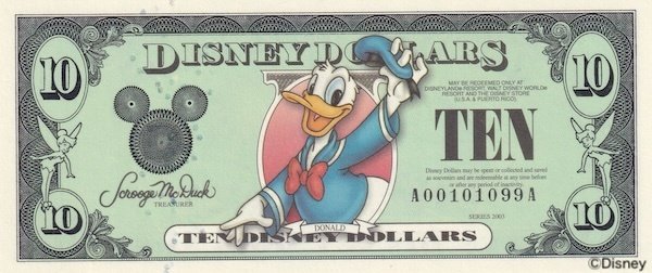 初めてのDダラー】 2003年版ディズニーダラーの紙幣を徹底紹介