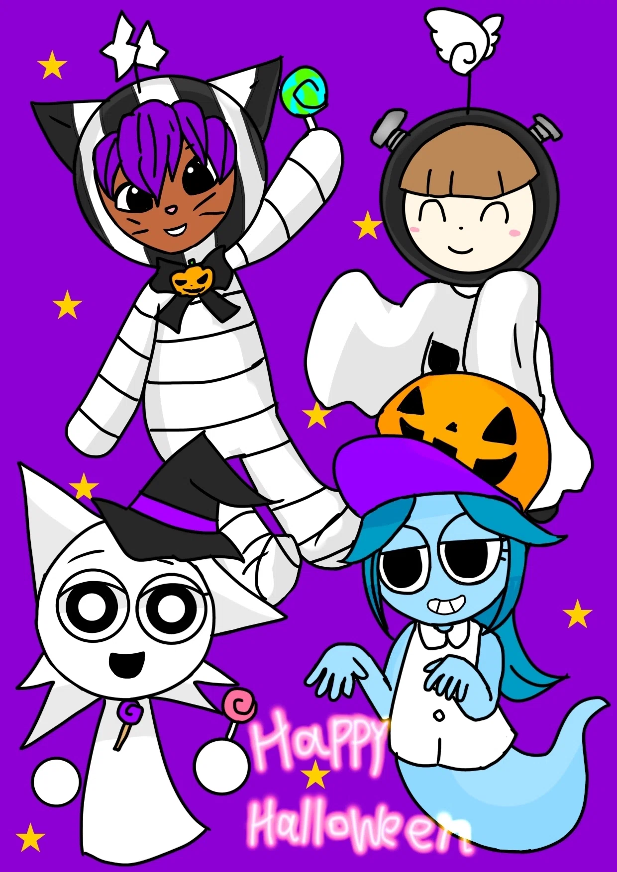 1日遅れのハロウィンイラスト🎃｜うてな柎