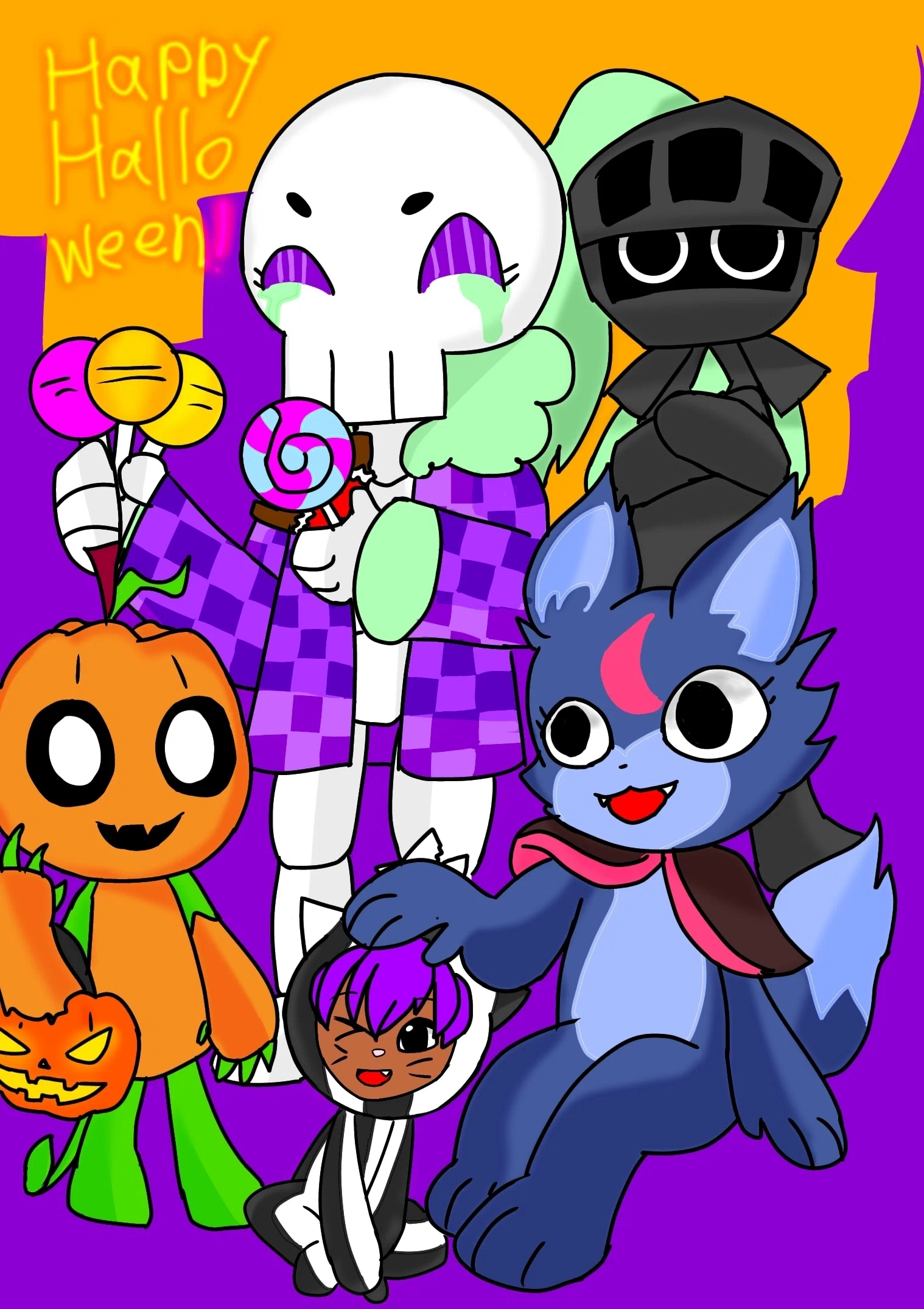 1日遅れのハロウィンイラスト🎃｜うてな柎