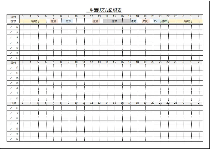 [Free/Excel Version] Daily Rhythm Log Sheet (3-week tracking, for ...