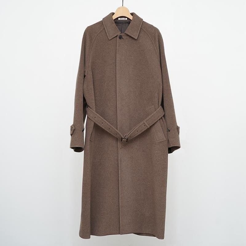 （新品）AURALEE SUPER FINE WOOL MOSSER オーラリー Auralee Super Fine Mosser Wool Cotton Soutien Coat Khaki Beige