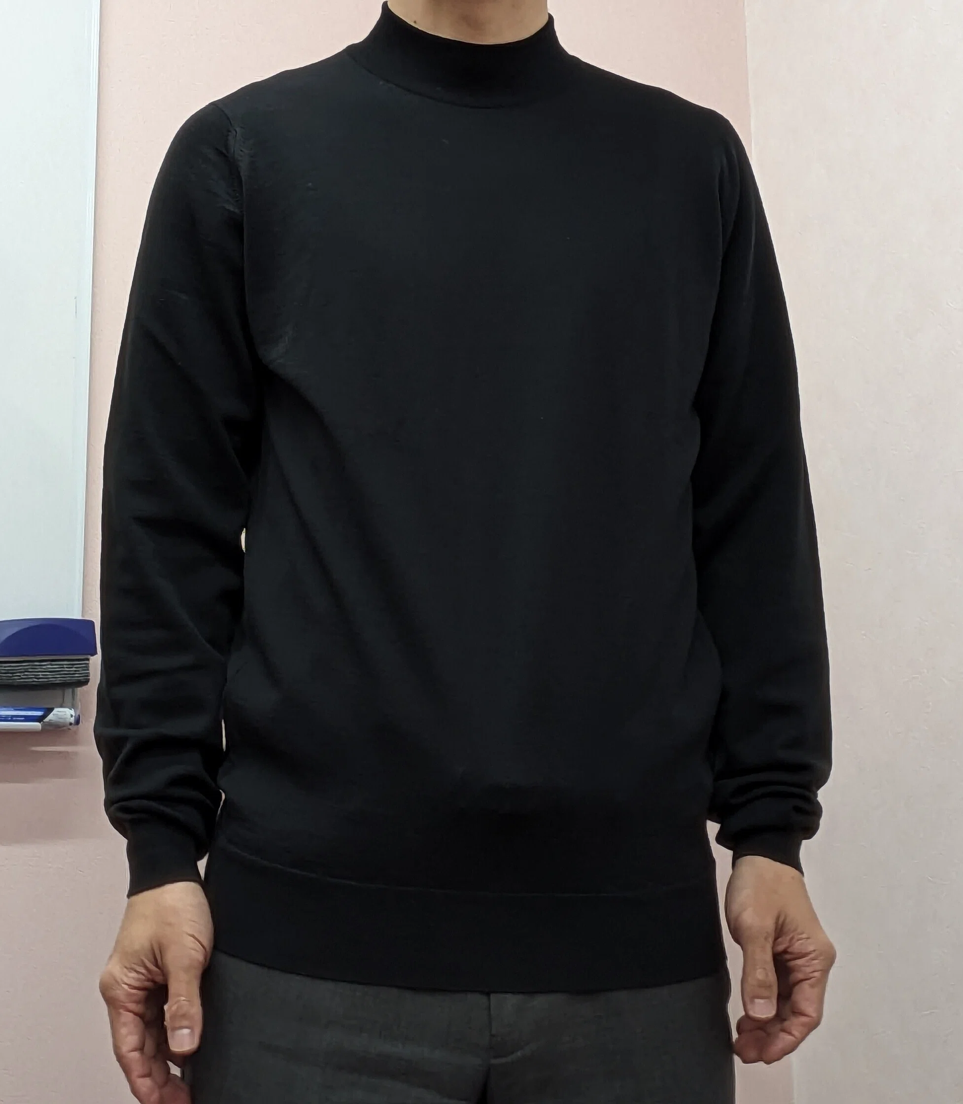 h*y様 rencontrant ニット size L ドルモアジョンスメドレー 春秋こそハイゲージのモックネックセーターを ジョンスメドレー