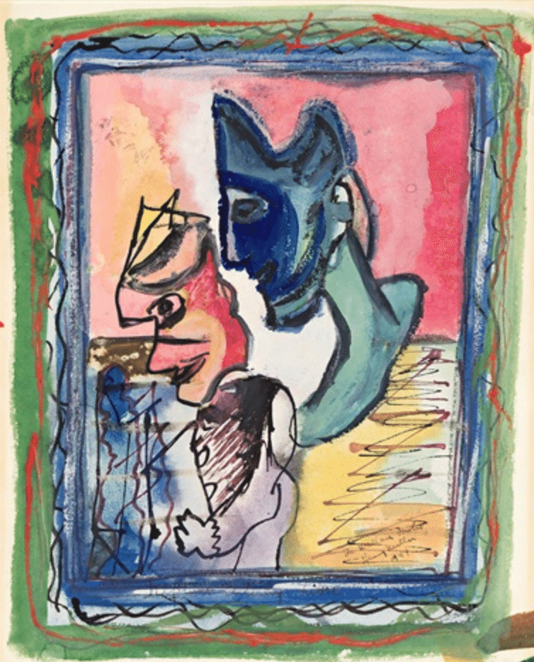 ヘンリー・ミラー　直筆サイン『ザンジバル沖のどこか』リトグラフ 0723H ヘンリー・ミラー 直筆サイン『ザンジバル沖のどこか』リトグラフ